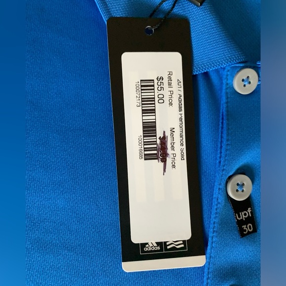 ADIDAS ADIPERFORM 2XL MENS GOLF Polo Shirt Extra Extra Large BLUE “SF 1930” NWT - Picture 4 of 16